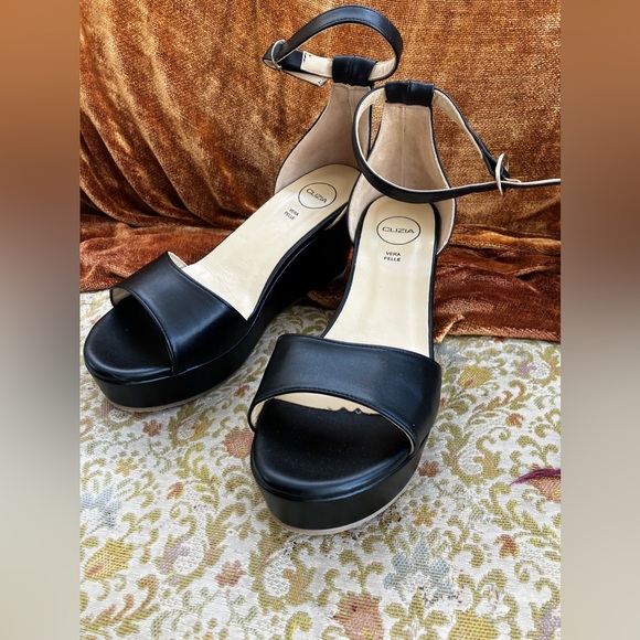 NEW Italian Leather Wedges - Picture 1 of 3